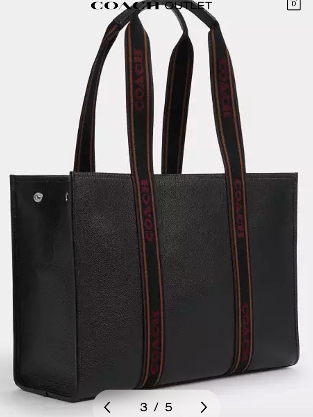 Coach Smith Tote Bag Canvas Smooth Leather Dark Natural Multi